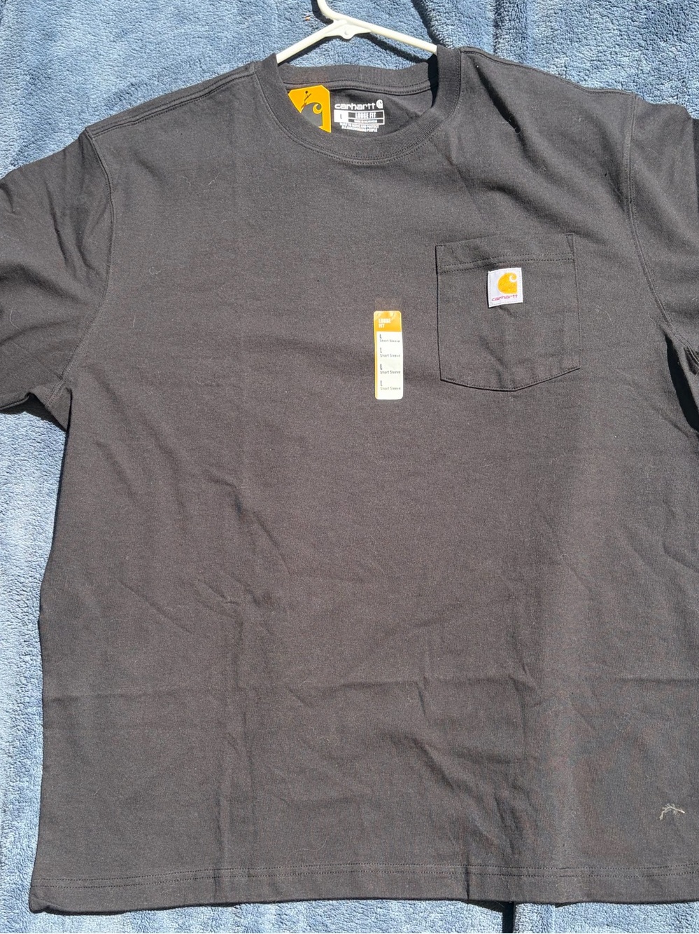 Carhartt Black Short-Sleeve Pocket Tee with Logo Patch